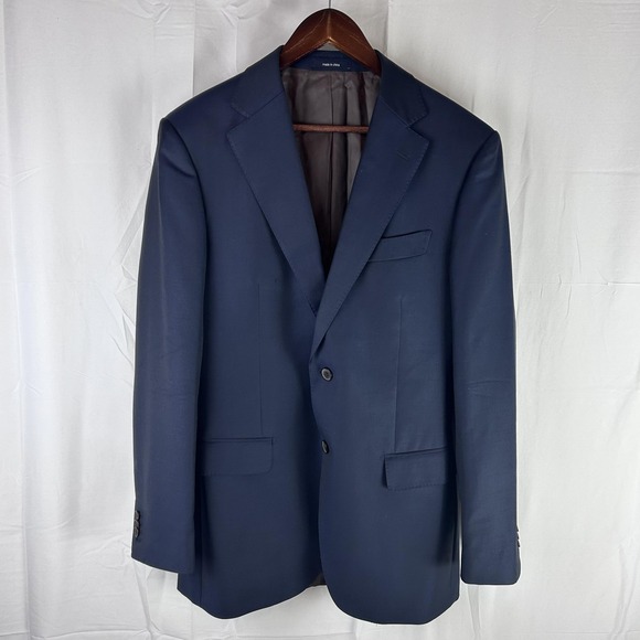 Suitsupply Napoli Blazer Mens 40L Blue Wool Slim Fit Zignone Super‎ 110s Jacket